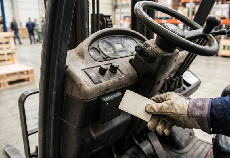rfid-forklift Forklift with access nfc reader